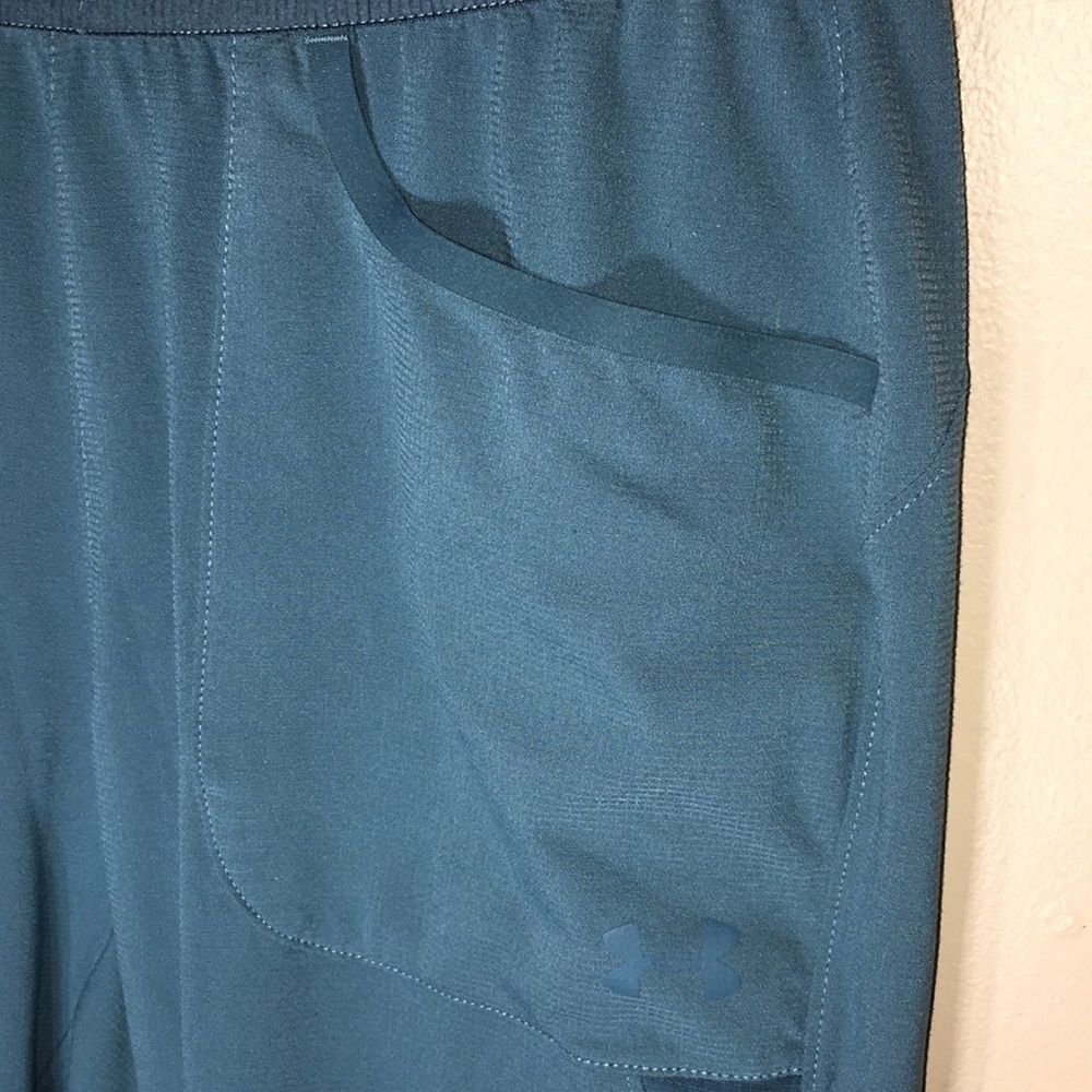 Under Armour loose cropped Capri pants size small hiking exploring blue … - Picture 3 of 8